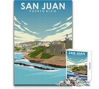 Rompecabezas para Adultos 1000 Rompecabezas San Juan, Puerto Rico Póster de Viaje Juego desafiante Juguetes Aprendizaje Educativo Arte Obra Regalo Tamaño 50x75cm