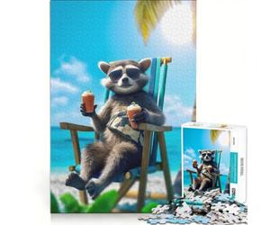 Rompecabezas para Adultos 1000 Rompecabezas Sanación en la Playa Juegos Familiares interacción Entre Padres e Hijos Regalos de Juegos desafiantes 38x52cm