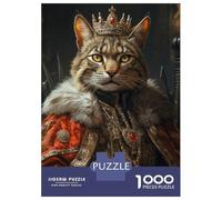 Rompecabezas para Adultos 1000 Rompecabezas Savannah Cat King Rompecabezas para Adultos Juego Familiar Decoración De Pared Oferta como Regalos para Toda La Familia 38x26cm/1000pcs