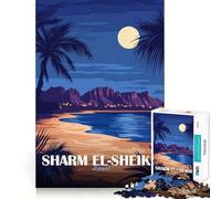 Rompecabezas para adultos 1000 rompecabezas Sharm El-Sheikh Egipto Póster de viaje Juego de ajuste exacto Rompecabezas Regalo de ingenio Tiempo de diversión tranquilo Regalo de arte navideño (38x52cm)