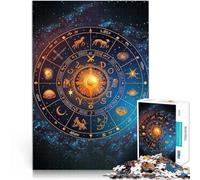 Rompecabezas para Adultos 1000 Rompecabezas Signos del zodíaco Hecho de cartón para Mayores de 14 años Decoración de Pared de Juguetes Cumpleaños tamaño：38x52cm