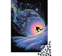 Rompecabezas para Adultos 1000 Rompecabezas Snowboarder in Neon Wave Rompecabezas para Adultos Juego Práctico para La Diversión Familiar Regalos Y Cumpleaños Únicos 52x38cm/1000pcs