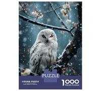 Rompecabezas para Adultos 1000 Rompecabezas Snowy White Owl Rompecabezas para Adultos Juegos De Relajación Corte De Precisión Regalos Y Cumpleaños Únicos 70x50cm/1000pcs