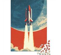 Rompecabezas para Adultos 1000 Rompecabezas Space Shuttle Launch Poster Rompecabezas para Adultos Juego Práctico para La Diversión Familiar Regalos Y Cumpleaños Únicos 38x26cm/1000pcs