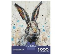 Rompecabezas para Adultos 1000 Rompecabezas Splattered Hare Rompecabezas para Adultos Juego Familiar Decoración De Pared Oferta como Regalos para Toda La Familia 52x38cm/1000pcs
