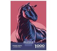 Rompecabezas Para Adultos 1000 Rompecabezas Stylized Goat Portrait with Pink Background Rompecabezas Para Adultos Juego Familiar Decoración De Pared Oferta Como Regalos Para Toda La Familia 38x26cm/10