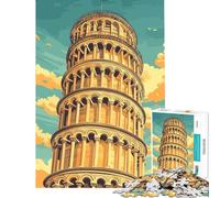 Rompecabezas para Adultos 1000 Rompecabezas Torre Inclinada de Pisa Actividades Divertidas en casa Carrera de Velocidad de Manos Juguete Educativo para Mayores de 14 años Juego de Rompecabezas