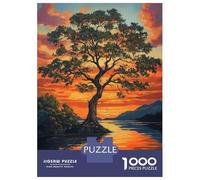 Rompecabezas para Adultos 1000 Rompecabezas Tree by Sunset in Autumn Rompecabezas para Adultos Juego Familiar Decoración De Pared Oferta como Regalos para Toda La Familia 38x26cm/1000pcs