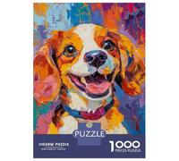 Rompecabezas para Adultos 1000 Rompecabezas Vibrant Beagle Portrait Rompecabezas para Adultos Juego Familiar Decoración De Pared Oferta como Regalos para Toda La Familia 38x26cm/1000pcs
