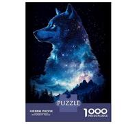 Rompecabezas para Adultos 1000 Rompecabezas Wolf Galaxy Night Rompecabezas para Adultos Juego Familiar Decoración De Pared Oferta como Regalos para Toda La Familia 38x26cm/1000pcs