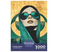 Rompecabezas Para Adultos 1000 Rompecabezas Woman in Teal And Gold Emerald Geometric Rompecabezas Para Adultos Juego Familiar Decoración De Pared Oferta Como Regalos Para Toda La Familia 52x38cm/1000p