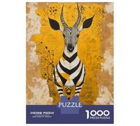 Rompecabezas para Adultos 1000 Rompecabezas Zebra Gazelle Animal Art Print Rompecabezas para Adultos Juego Práctico para La Diversión Familiar Regalos Y Cumpleaños Únicos 52x38cm/1000pcs