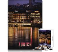 Rompecabezas para Adultos 1000 Rompecabezas Zúrich Suiza Juego de desafío único Mejora la Memoria Regalo para cumpleaños Tamaño 38x26cm