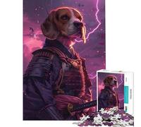 Rompecabezas para Adultos 1000 Samurai Beagle Juegos relajantes Desafío de Inteligencia Cerebral Juguetes adictivos Gran Regalo Actividades Familiares (Tamaño 38x52cm)
