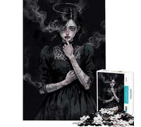 Rompecabezas para Adultos 1000 Secretos Silenciosos︰ Retrato de Ángel Oscuro Juguete Juego Intelectual Juegos Educativos Pero Divertidos y Humorísticos Regalo para Cumpleaños (Tamaño 38x26cm)