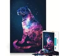 Rompecabezas para Adultos,1000 Siluetas de guepardos,Galaxia,Corte Premium,Juego Creativo,Juguete,Tiempo de Ocio,decoración navideña (38x52cm)