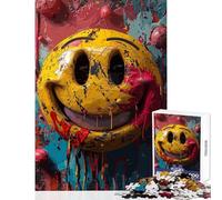 Rompecabezas para Adultos 1000 Sonrisas Vibrantes Vibraciones locas Juego Imposible para la diversión Familiar Juguetes de decoración para el hogar con Piezas de Formas aleatorias Que encajan