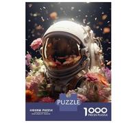 Rompecabezas para Adultos 1000 Space Flowers Astronaut Rompecabezas para Adultos Juegos Relajantes Montaje De Patrones Regalos para Amigos Y Familiares 70x50cm/1000pcs