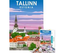 Rompecabezas para Adultos 1000 Tallin Estonia Viajes Arte Juego Imposible Juguetes Juegos Educativos Regalos para Cumpleaños Actividades Familiares Tamaño 75x50cm