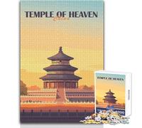 Rompecabezas para Adultos 1000 Templo del Cielo, China Ideal para Momentos de Tranquilidad y relajación Juguete de Ocio Limpio y de Corte Uniforme Tamaño 38x26cm