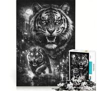 Rompecabezas para Adultos 1000 Tigre Cazador Urbano Callejero Decoración de Pared de Juguete Decoración de Arte para el hogar con Piezas de Formas aleatorias Que encajan Perfectamente 50x75cm