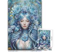 Rompecabezas para Adultos 1000 Un Retrato de niña Juguetes Florales Juegos educativos Decoración de Pared Regalos de Amigo Secreto Tamaño 38x52cm