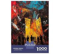 Rompecabezas para Adultos 1000 Urban Inferno - Expressionist Cityscape in Chaos Rompecabezas para Adultos Juegos Relajantes Montaje De Patrones Regalos para Amigos Y Familiares 52x38cm/1000pcs