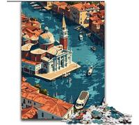 Rompecabezas para Adultos 1000 Venecia Desde Arriba Ayuda al Cerebro a ejercitar Juguetes adictivos para Cultivar la Paciencia Interacción Entre Padres e Hijos (50x75cm) 1000 Piezas