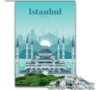 Rompecabezas para Adultos 1000 Viaje a Estambul Ayuda al Cerebro a ejercitar Juguetes adictivos para Cultivar la Paciencia Interacción Entre Padres e Hijos (26x38cm) 1000 Piezas