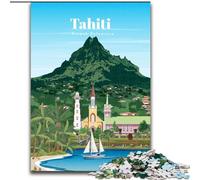 Rompecabezas para Adultos 1000 Viaje a Tahití Ayuda al Cerebro a ejercitar Juguetes adictivos para Cultivar la Paciencia Interacción Entre Padres e Hijos (26x38cm) 1000 Piezas
