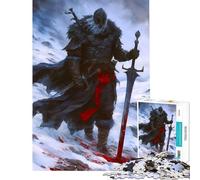 Rompecabezas para Adultos 1000 Viking Berserk Snow Knight Desafiante de completar Juguetes educativos de Bricolaje para Mayores de 14 años Juego de Rompecabezas ofrecido (38x26cm)
