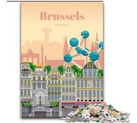 Rompecabezas para Adultos 1000 Visita Bruselas Juego Familiar Antiestrés Desafío difícil Adecuado para Parejas (50x75cm) 1000 Piezas