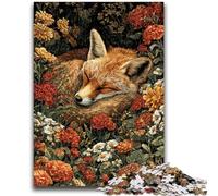 Rompecabezas para Adultos: 1000 Zorros durmiendo Entre Las Flores Un desafío, Pero Divertido y Divertido Regalo de cumpleaños, Regalos, Arte Mural 50x75cm