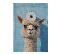 Rompecabezas para Adultos 1000pcs(38x26cm) Alpaca with Toilet Paper Roll on Head Rompecabezas para Adultos Juego De Ingenio Corte De Precisión Actividades Divertidas En Casa 1000pcs(38x26cm)