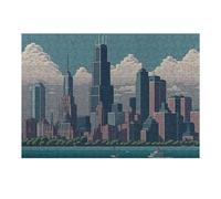 Rompecabezas para Adultos 1000pcs(38x26cm) Chicago City Pixel Art Rompecabezas para Adultos Juego Familiar Corte De Precisión Cumpleaños Y Navidad 1000pcs(38x26cm)