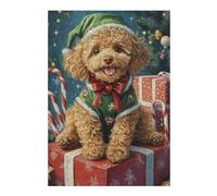 Rompecabezas para Adultos 1000pcs(38x26cm) Christmas Poodle with Gifts-1 Rompecabezas para Adultos Juego De Ingenio Regalo De Cumpleaños Cumpleaños Y Navidad 1000pcs(38x26cm)