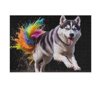 Rompecabezas para Adultos 1000pcs(38x26cm) Colorful Husky Tail Explosion Rompecabezas para Adultos Juguetes Antiestrés Desafío Educativo De Corte De Precisión 1000pcs(38x26cm)
