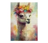 Rompecabezas para Adultos 1000pcs(38x26cm) Colorful Llama with Flower Crown Rompecabezas Juguetes Antiestrés Corte De Precisión Cumpleaños Y Navidad 1000pcs(38x26cm)