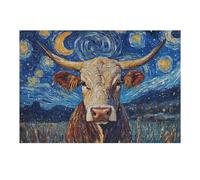 Rompecabezas para Adultos 1000pcs(38x26cm) Cow Under Starry Night Rompecabezas para Adultos Juegos Relajantes para La Diversión Familiar Difícil Y Desafiante 1000pcs(38x26cm)