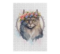 Rompecabezas para Adultos 1000pcs(38x26cm) Cute Floral Siberian Cat Rompecabezas para Adultos Juguetes Antiestrés Desafío Educativo De Corte De Precisión 1000pcs(38x26cm)