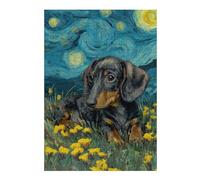 Rompecabezas para Adultos 1000pcs(38x26cm) Dachshund Puppy in Starry Night Style Rompecabezas para Adultos Juegos Relajantes Alivia El Estrés Desafiante De Completar 1000pcs(38x26cm)