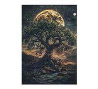 Rompecabezas para Adultos 1000pcs(38x26cm) Enchanted Night Sky with Giant Tree Rompecabezas para Adultos Juego De Ingenio Regalo De Cumpleaños Cumpleaños Y Navidad 1000pcs(38x26cm)