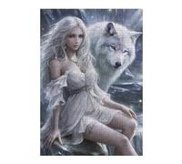 Rompecabezas para Adultos 1000pcs(38x26cm) Enchanted Winter Fairy with Wolf Rompecabezas para Adultos Juegos Relajantes Una Obra De Arte Actividades Divertidas En Casa 1000pcs(38x26cm)