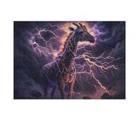 Rompecabezas para Adultos 1000pcs(38x26cm) Giraffe Lightning Storm Wildlife Rompecabezas para Adultos Juegos Familiares Regalos para Mujeres Regalos para Amigos Y Familiares 1000pcs(38x26cm)