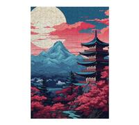 Rompecabezas para Adultos 1000pcs(38x26cm) Japanese Pagoda Sunset Landscape-1 Rompecabezas para Adultos Juego Familiar Difícil Cumpleaños 1000pcs(38x26cm)