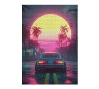 Rompecabezas para Adultos 1000pcs(38x26cm) Neon Sunset Drive Rompecabezas para Adultos Juego Familiar Difícil Cumpleaños 1000pcs(38x26cm)