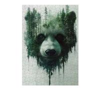 Rompecabezas para Adultos 1000pcs(38x26cm) Panda and Forest Double Exposure Art Rompecabezas para Adultos Juegos Relajantes Alivia El Estrés Desafiante De Completar 1000pcs(38x26cm)