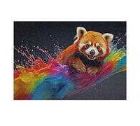 Rompecabezas para Adultos 1000pcs(38x26cm) Red Panda in Rainbow Splash Rompecabezas para Adultos Juegos Relajantes Alivia El Estrés Desafiante De Completar 1000pcs(38x26cm)