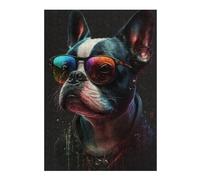 Rompecabezas para Adultos 1000pcs(38x26cm) Rompecabezas Colorful Bulldog Sunglasses Art Print Rompecabezas para Adultos Juguetes Antiestrés Mejora La Memoria Difícil Y Desafiante 1000pcs(38x26cm)