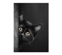 Rompecabezas para Adultos 1000pcs(38x26cm) Rompecabezas Curious Black Kitten Peeking Rompecabezas para Adultos Juguetes Antiestrés Mejora La Memoria Difícil Y Desafiante 1000pcs(38x26cm)